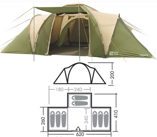 Палатка кемпинговая NovaTour Калипсо 8 N