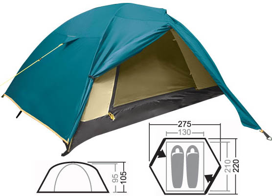 Палатка туристическая дуговая NovaTour Эксплорер 2