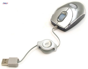 A4-Tech Retractable Mini Optical Notebook Mouse BW-18K-Silver (3) (RTL) 3but + Roll USB 
