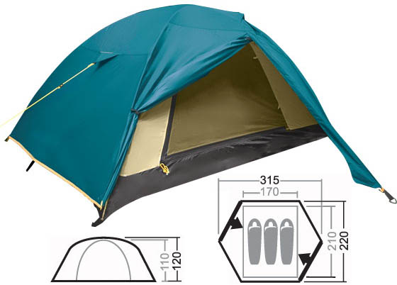Палатка туристическая дуговая NovaTour Эксплорер 3