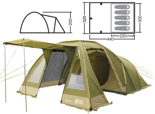 Палатка кемпинговая NovaTour Браво 5 N