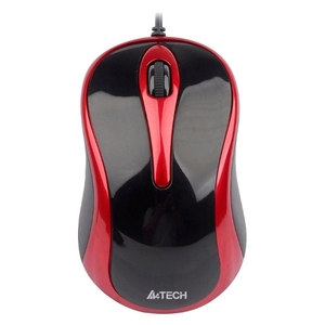A4-Tech V-Track Mouse N-360-2 Red + Black (RTL) USB 3btn + Roll, 