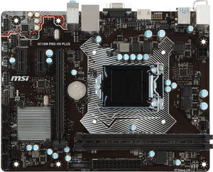 MSI H110M PRO-VH PLUS (RTL) LGA1151 H110 PCI-E Dsub+HDMI GbLAN SATA MicroATX 2DDR4