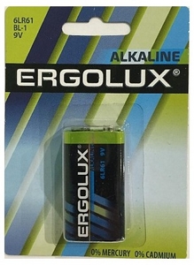 Ergolux 6LR61 BL-1 9V,  (alkaline),  