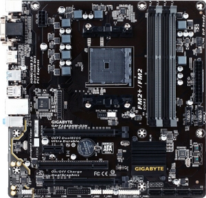 GIGABYTE GA-F2A68HM-D3H rev1.0 (RTL) SocketFM2+ AMD A68H PCI-E Dsub+DVI+HDMI GbLAN SATA RAID MicroATX 4DDR3