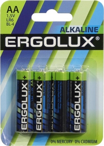 Ergolux LR6 BL-4 Size AA,  (alkaline) . 4  