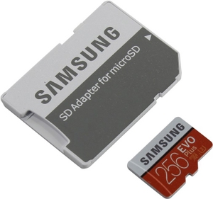 Samsung EVO Plus MB-MC256GA / RU microSDXC Memory Card 256Gb Class10 UHS-I U3+ microSD-SD Adapter