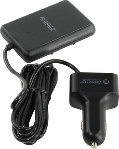    USB Orico 52W 5 Port (1 QC3.0 Port) with Extension Cord Car Charger UCP-5P-BK