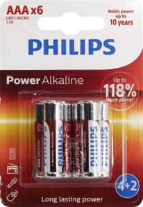 PHILIPS Power Alkaline LR03P6BP / 10 Size