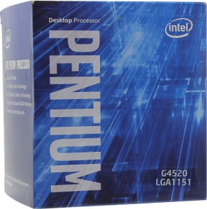 CPU Intel Pentium G4520 BOX 3.6 GHz/2core/SVGA HD Graphics 530/0.5+3Mb/51W/8 GT/s LGA1151