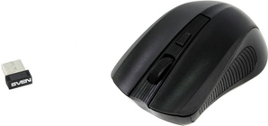 SVEN Wireless Optical Mouse RX-300 Wireless Black (RTL) USB 3btn+Roll