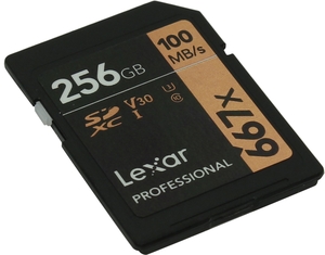 SDXC  Lexar Professional 256  V30, UHS-I Class 3 (U3), Class 10 (667x)