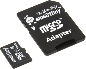 SmartBuy SB128GBSDCL10-01 microSDHC 128Gb Class10 + microSD--SD Adapter