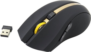 OKLICK Wireless Optical Mouse 495MW Black&Gold (RTL) USB 6btn+Roll 998168