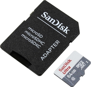 SanDisk Ultra SDSQUNS-064G-GN3MA microSDXC Memory Card 64Gb UHS-I U1 Class10