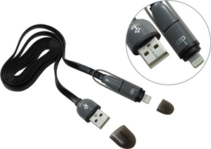 KS-is KS-285G-B Кабель Lightning/micro-B to USB 1м
