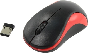 OKLICK Wireless Optical Mouse 605SW Black&Red (RTL)USB 3btn+Roll 384110